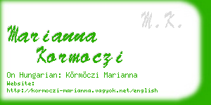 marianna kormoczi business card